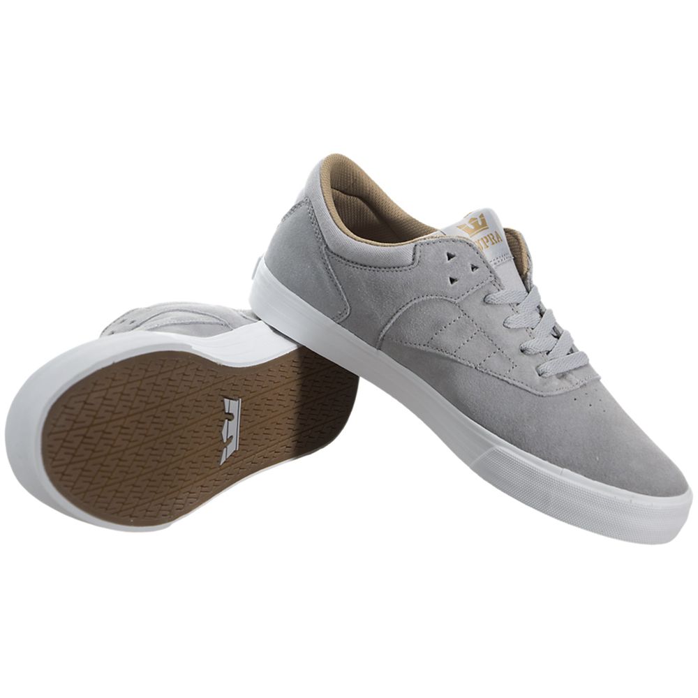 Baskets Basses Supra Phoenix Grise Light Grey/White Homme | FWP-15592466